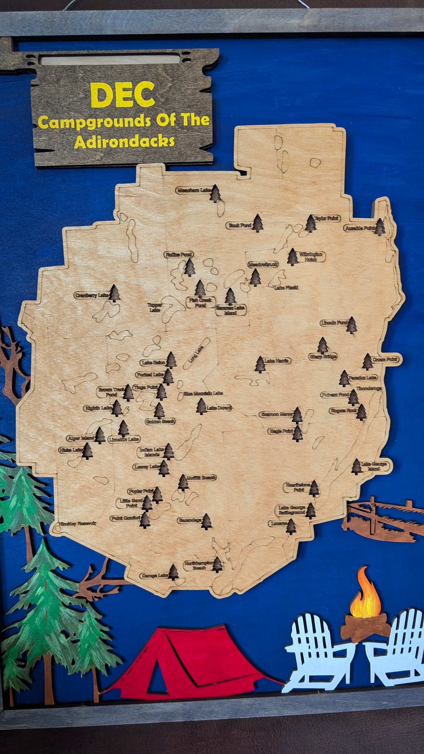 Adirondack DEC Campground Travel Map