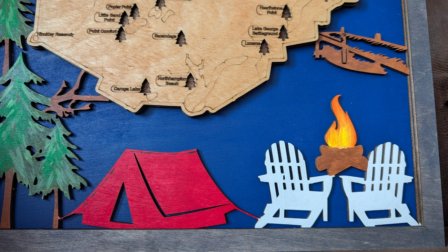 Adirondack DEC Campground Travel Map