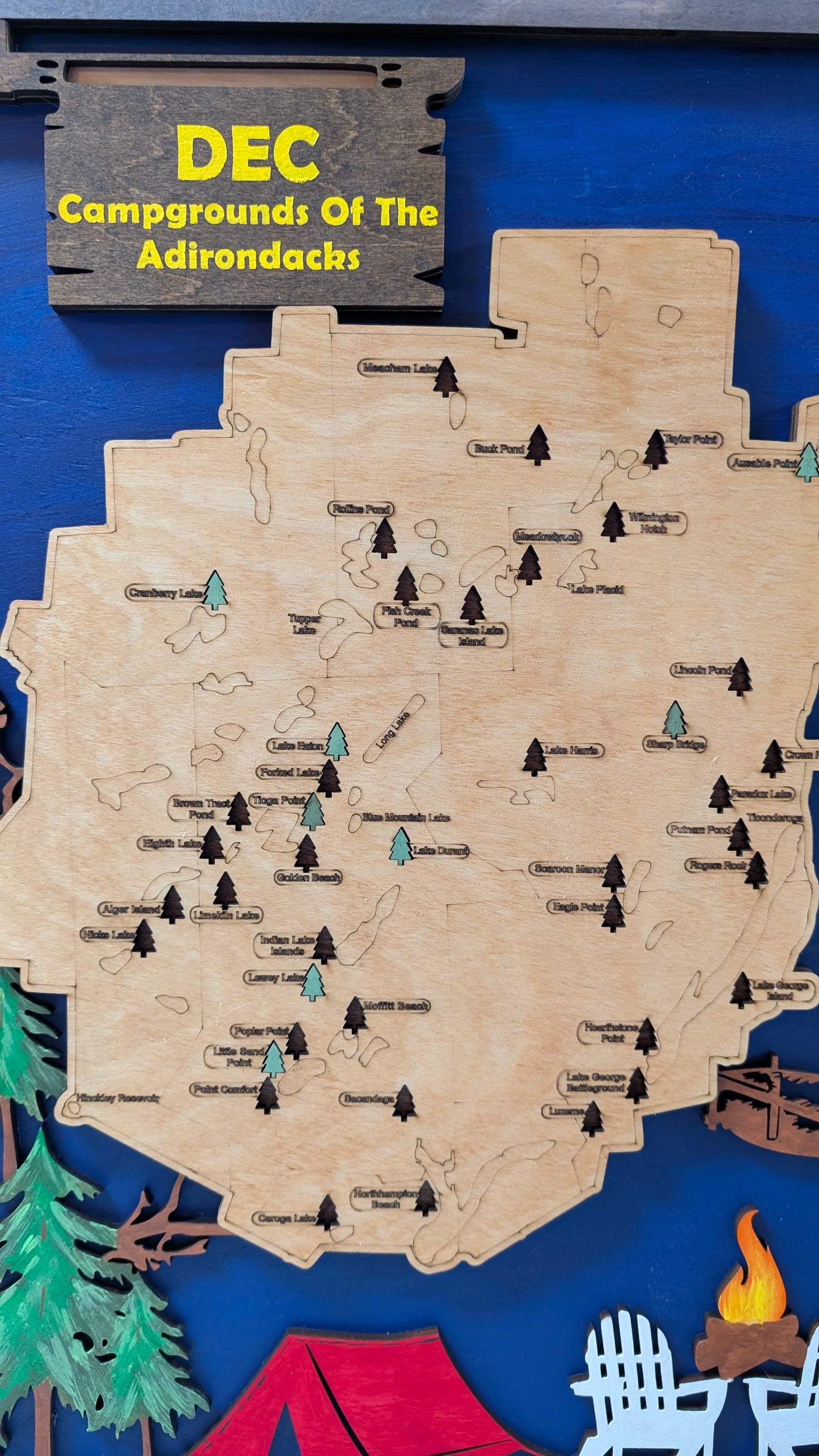 Adirondack DEC Campground Travel Map