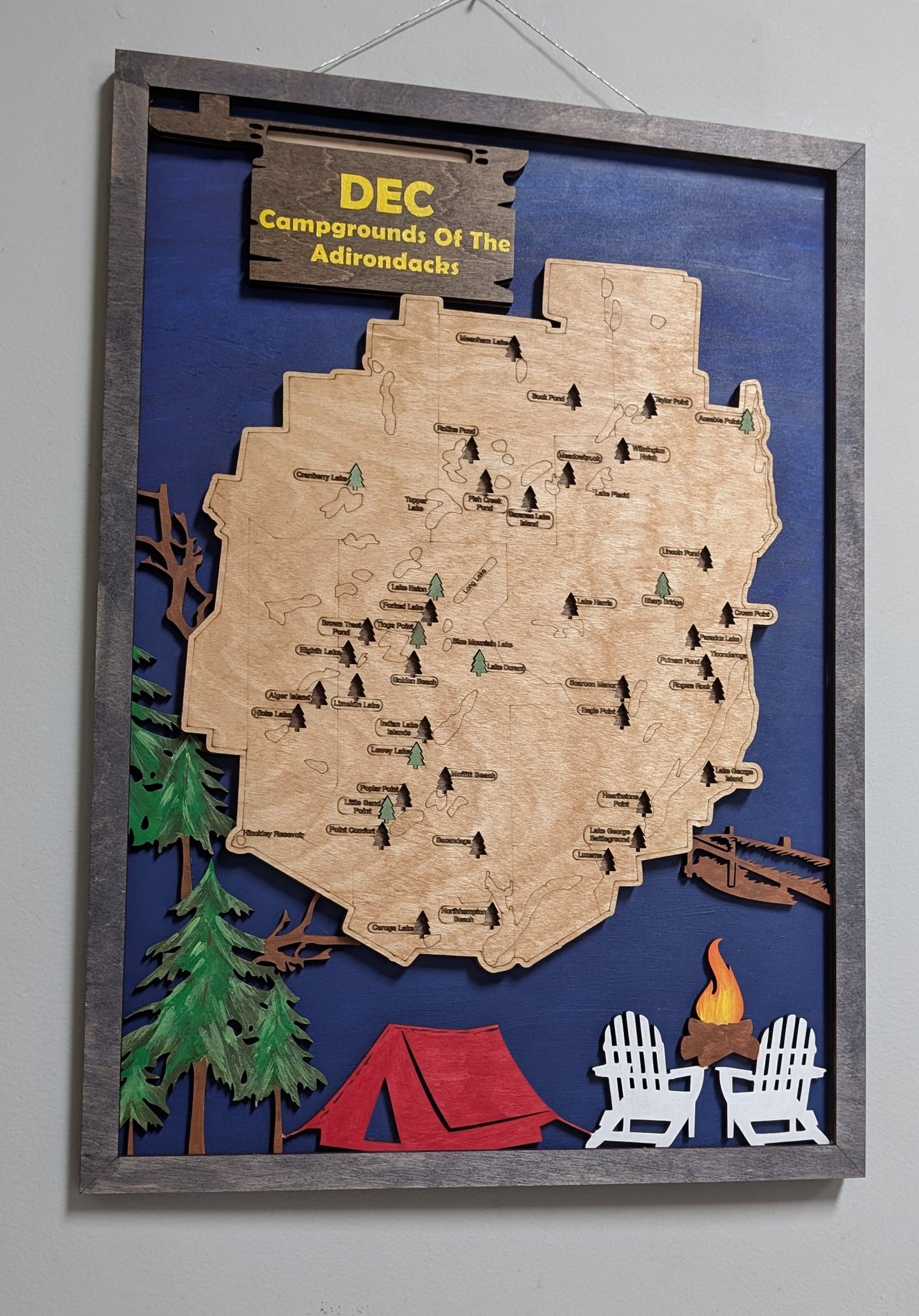 Adirondack DEC Campground Travel Map