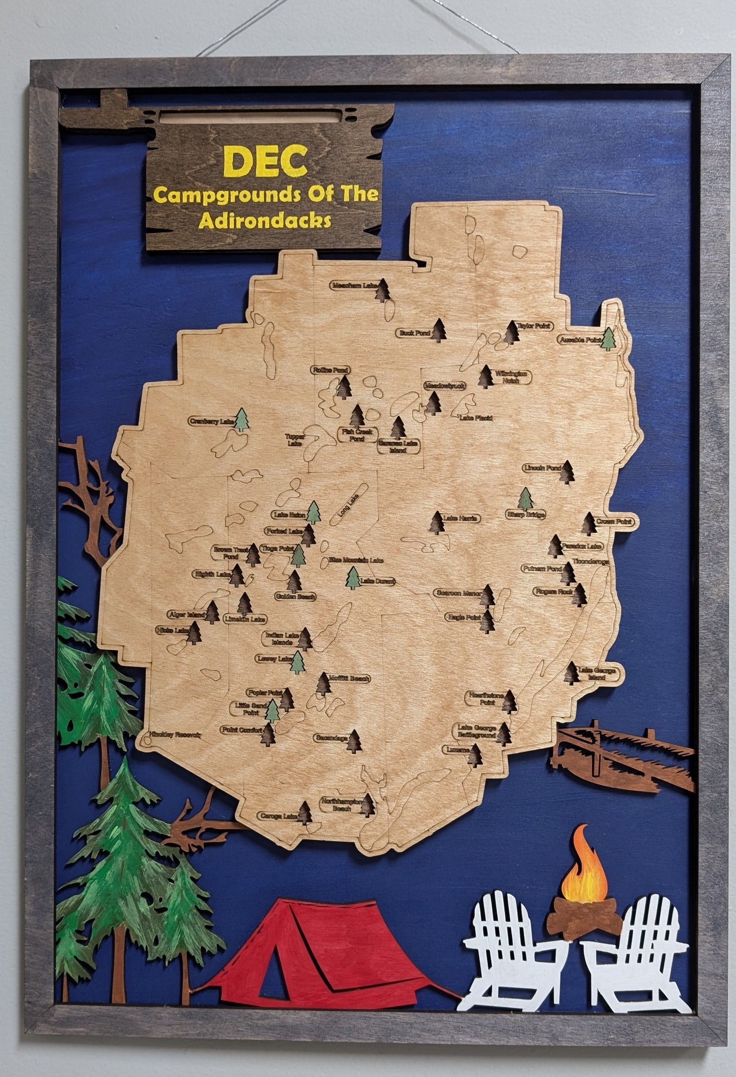 Adirondack DEC Campground Travel Map