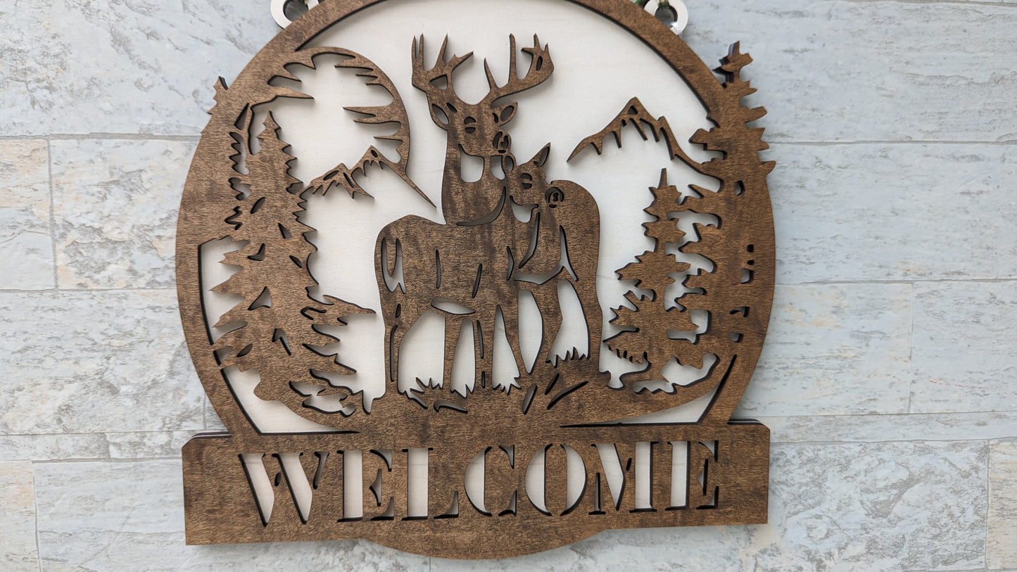 Deer Buck Welcome Sign
